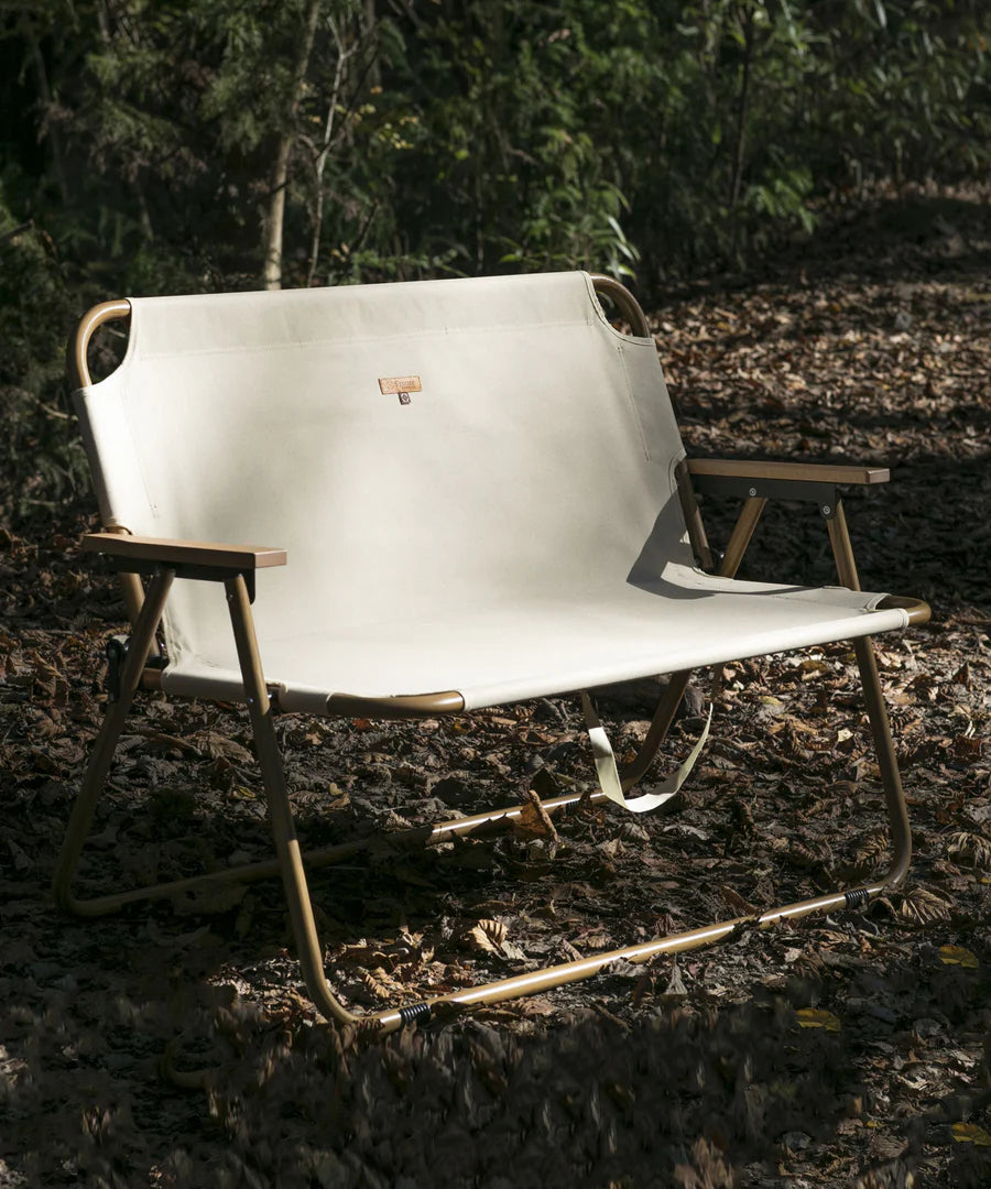【S'more】 chummy bench チャミーベンチ 木調アルミの2人掛けベンチ