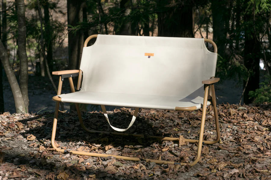 【S'more】 chummy bench チャミーベンチ 木調アルミの2人掛けベンチ