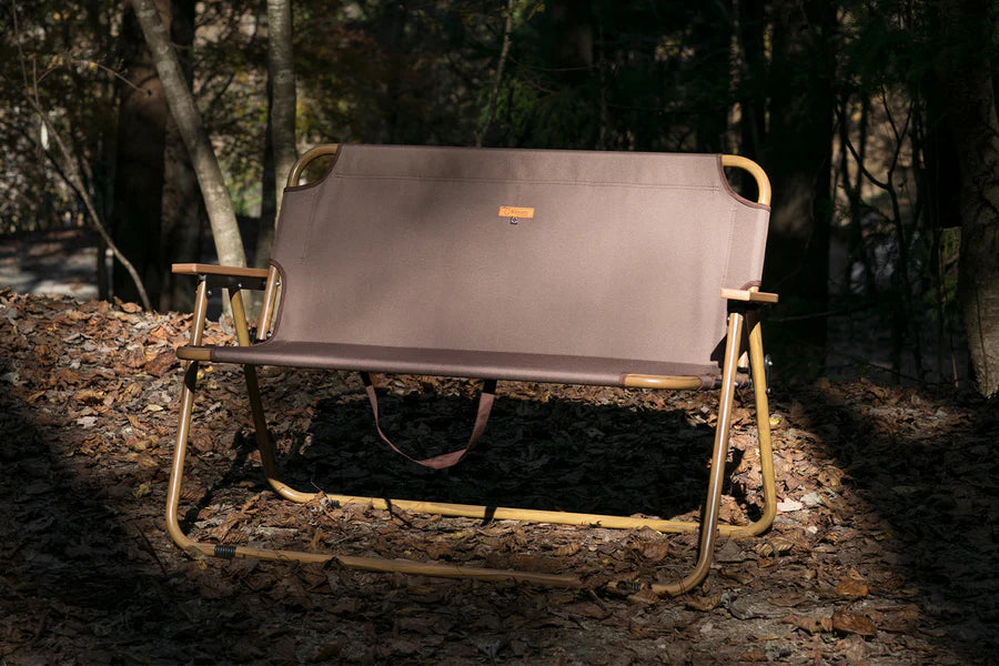 【S'more】 chummy bench チャミーベンチ 木調アルミの2人掛けベンチ