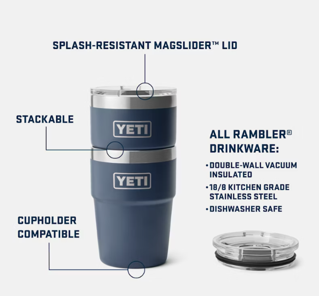 【YETI】ランブラー 16オンスタンブラー(マグスライダーリッド付き)