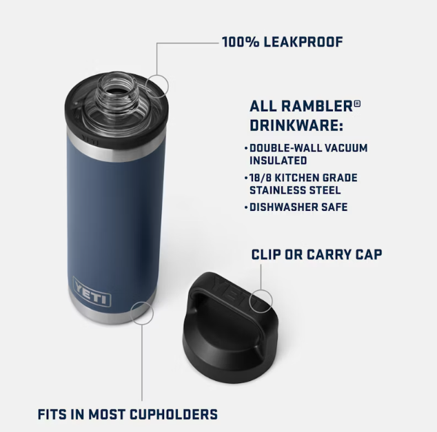 【YETI】ランブラー 18オンスボトル(チャグキャップ付き)