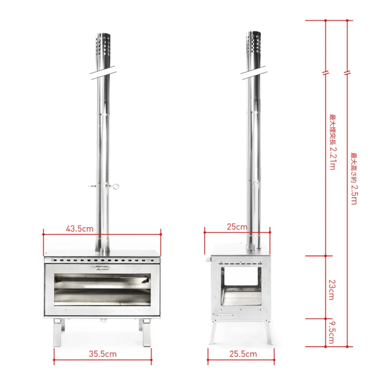 【Mt.SUMI】Mt.SUMI Woodstove MIDORA SUS / マウントスミ アウトドア薪ストーブ ミドラ ステンレス