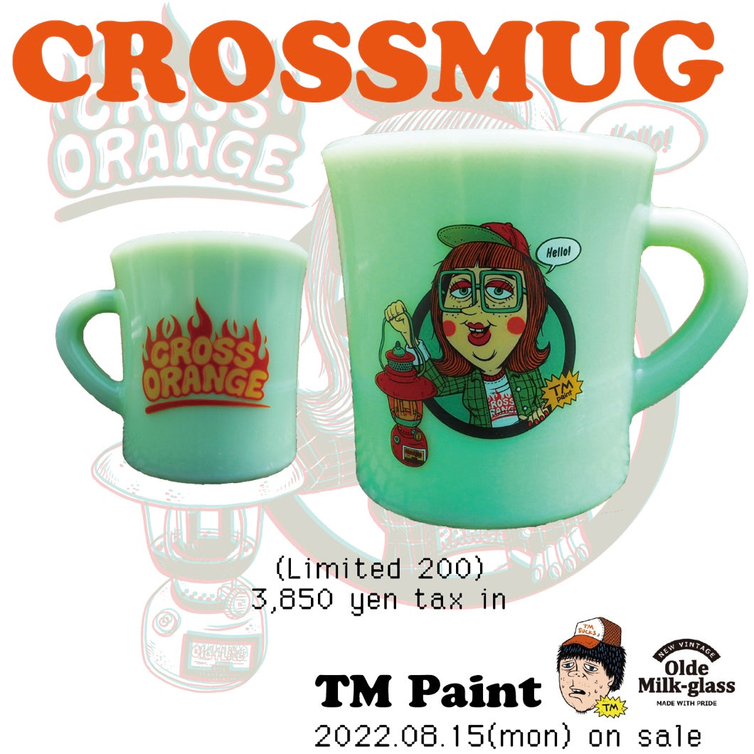 【CROSS ORANGE × TM Paint ×Olde Milk Glass 】 CROSSMUG JEDE ver.
