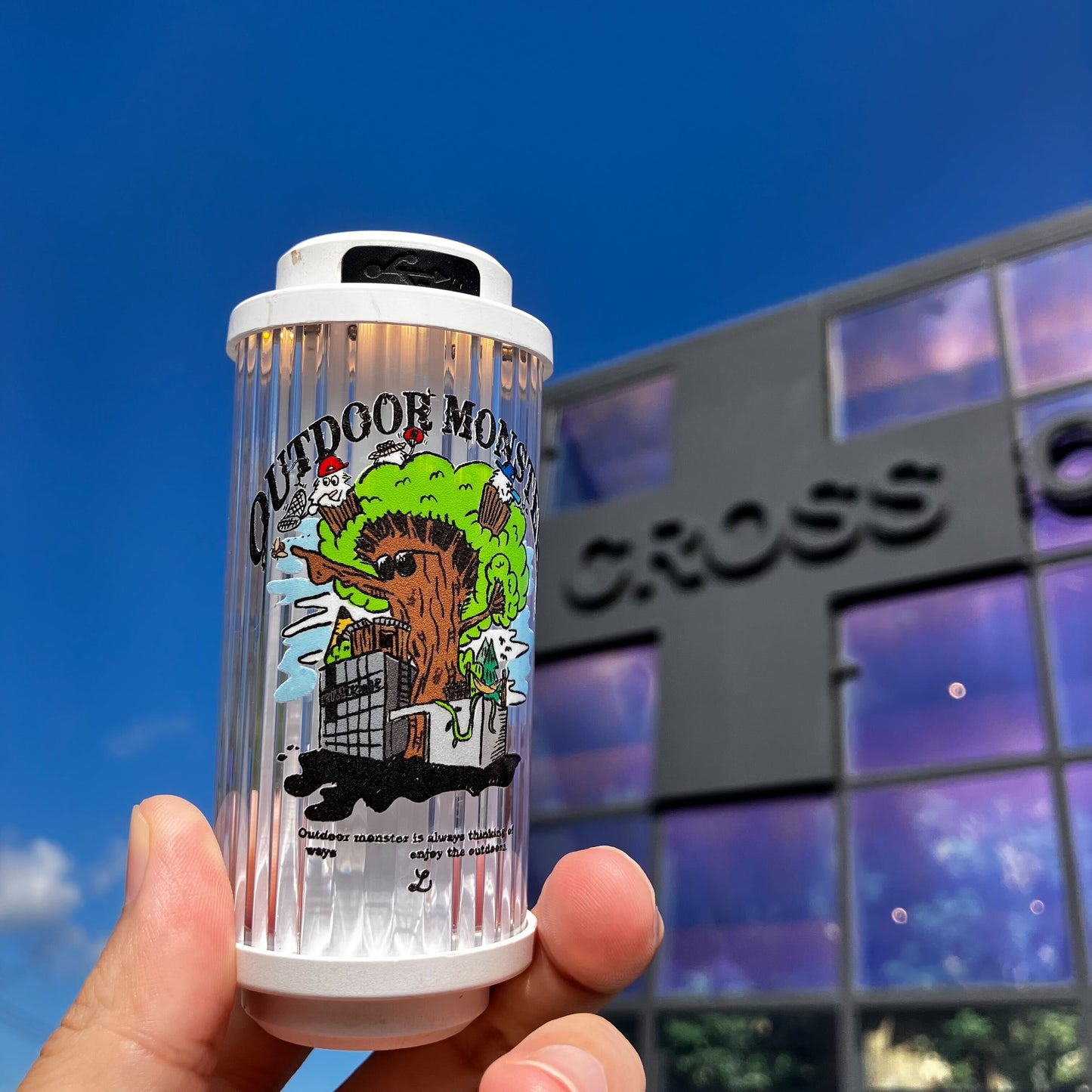 【送料385円】アウトドアモンスター オリジナルカッティングステッカー CROSS ORANGE Ver.【CROSS-TREE】