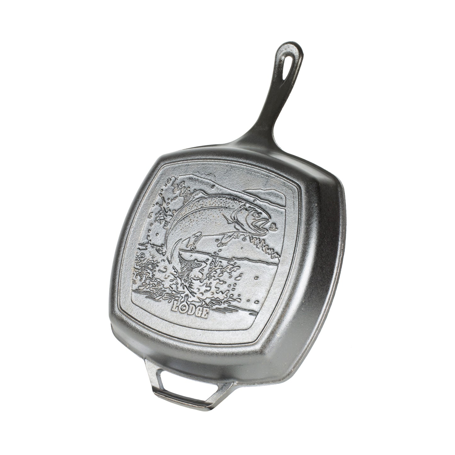 【LODGE】スクエア グリルパン 10 1/2インチ FISH LOGO 40%Off !!