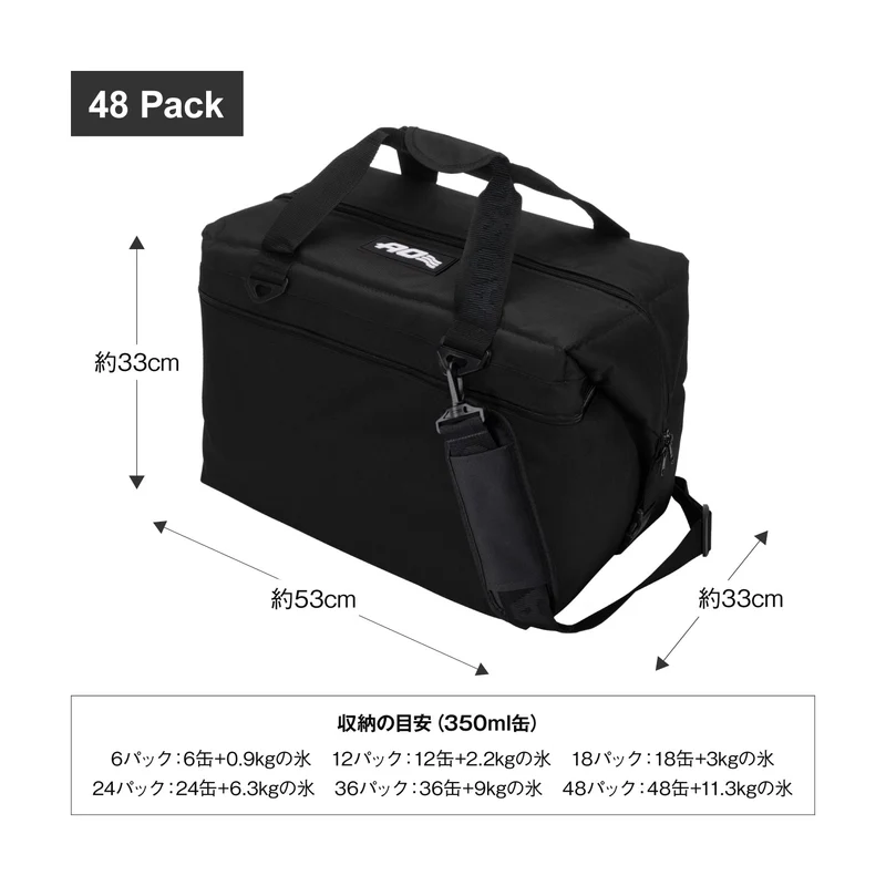 【AO Coolers】 12パック キャンバス ソフトクーラー ブラック