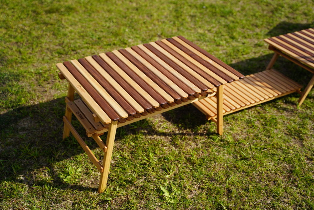 【CAMP★MANIA PRODUCTS】 COMPACT MID TABLE(L) walnut mix