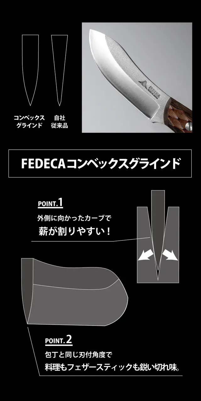 【FEDECA】 ブッシュクラフトナイフ