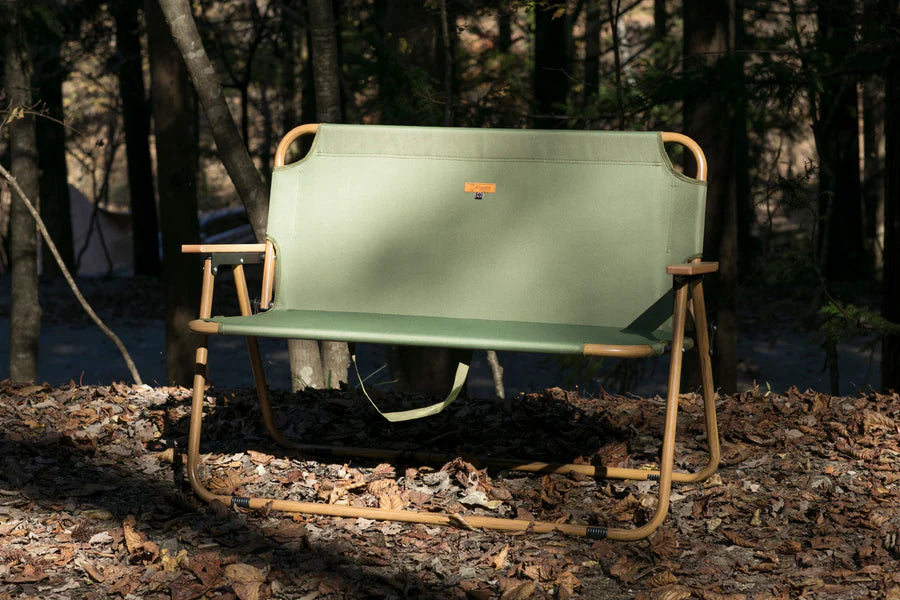 【S'more】 chummy bench チャミーベンチ 木調アルミの2人掛けベンチ