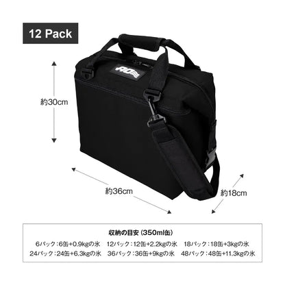 【AO Coolers】 キャンバス ソフトクーラー　ブラック 各サイズ