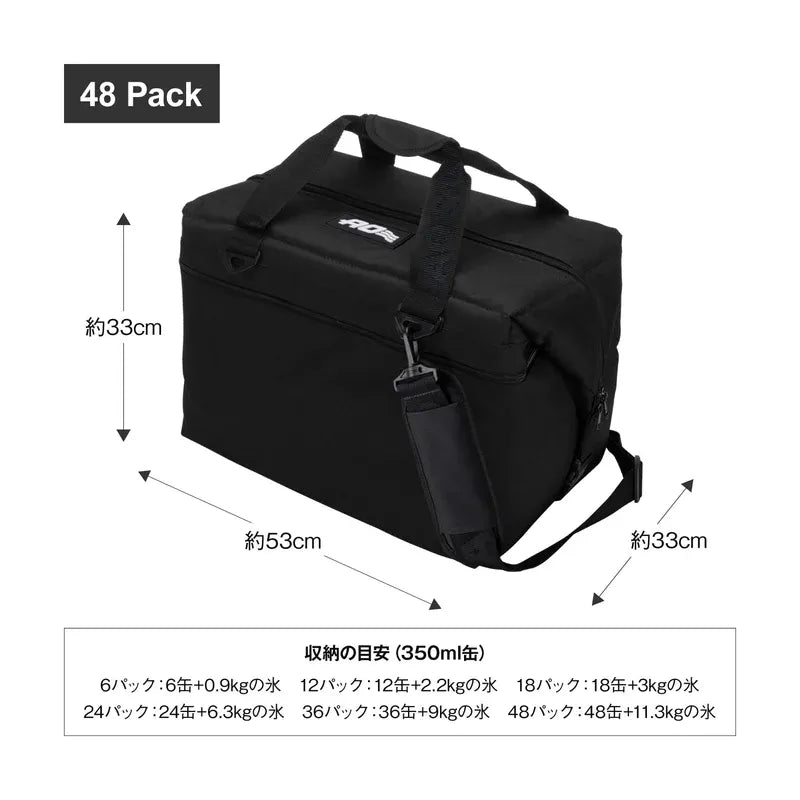 【AO Coolers】 キャンバス ソフトクーラー　ブラック 各サイズ