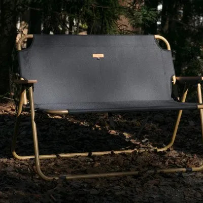 【S'more】 chummy bench チャミーベンチ 木調アルミの2人掛けベンチ