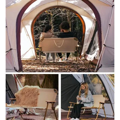 【S'more】 chummy bench チャミーベンチ 木調アルミの2人掛けベンチ