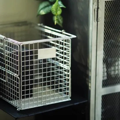 【ANOBA】フォールディングワイヤーバスケット M SUS Ver.