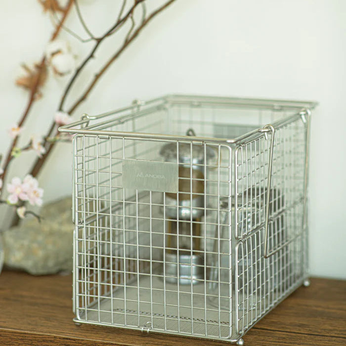 【ANOBA】フォールディングワイヤーバスケット M SUS Ver.
