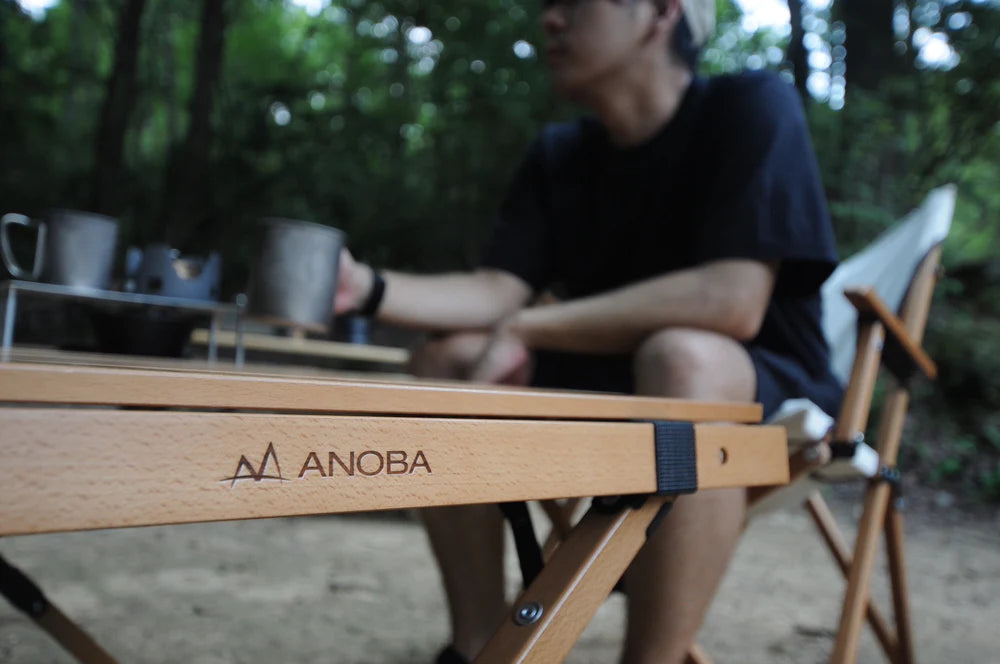 【ANOBA】ウッドロールトップテーブル